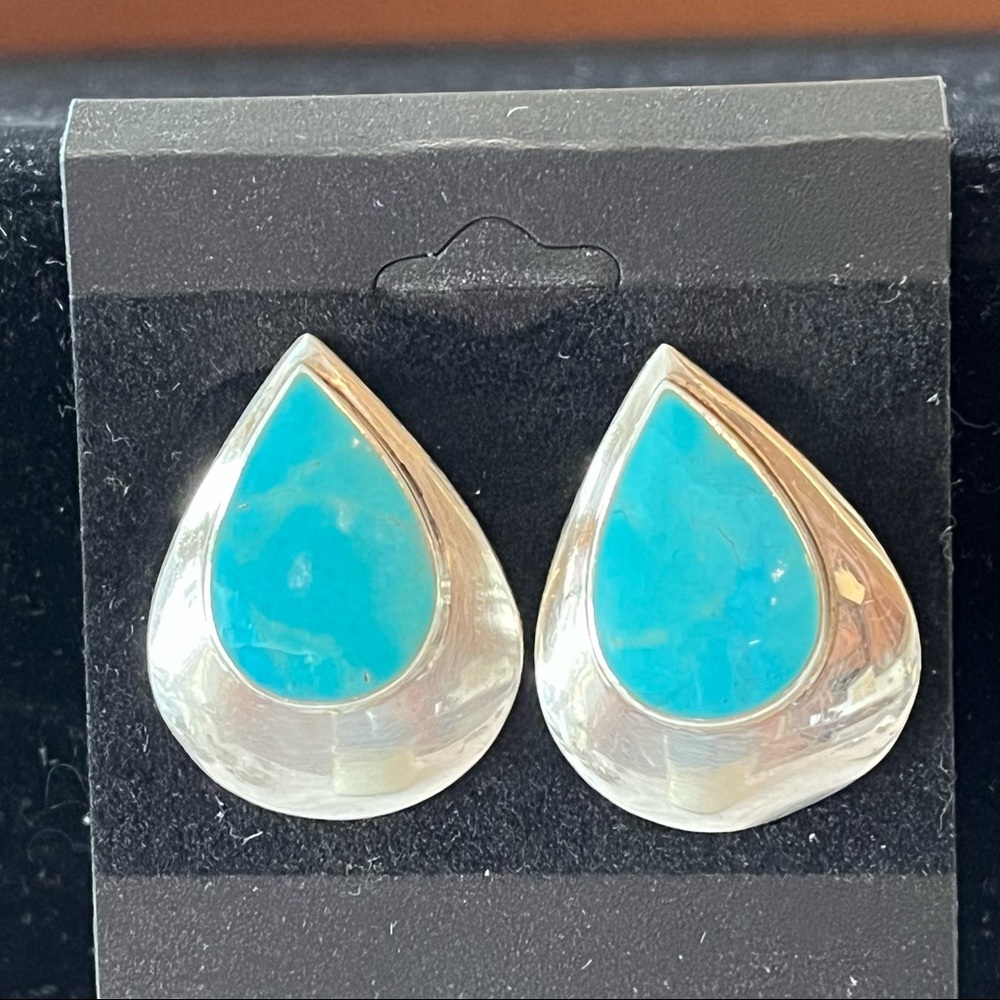 Turquoise Sterling Silver Post Earrings